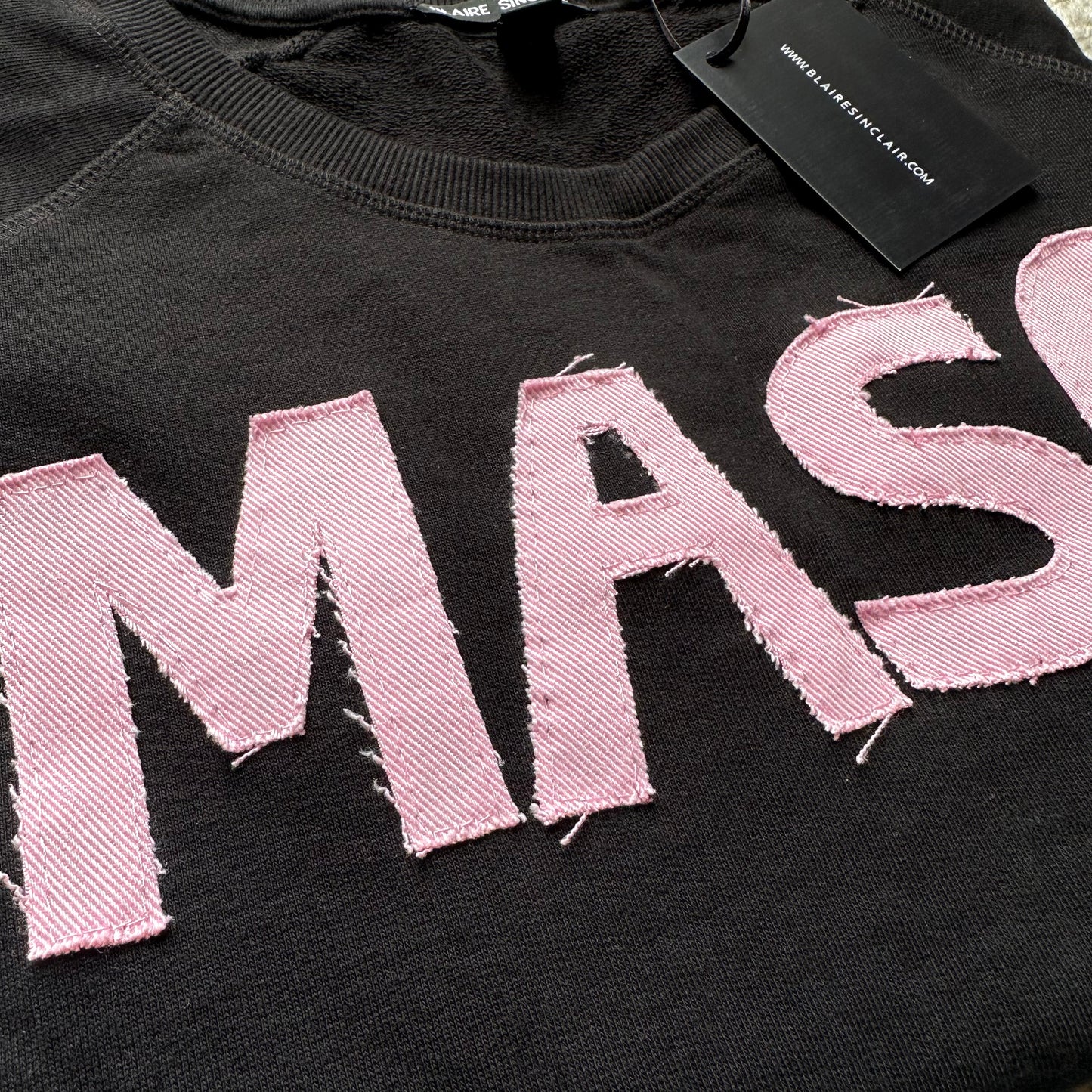 Handmade Pink MASC Earth Positive Recycled Slogan Sweatshirt Medium