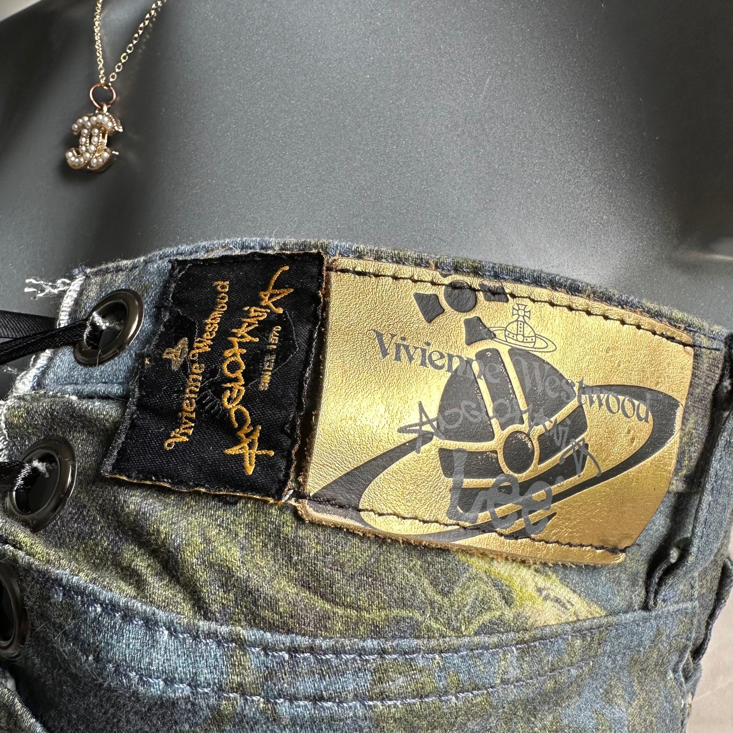 Authentic Vivienne Westwood Jeans Reworked into a Denim Corset Top 4 6 8