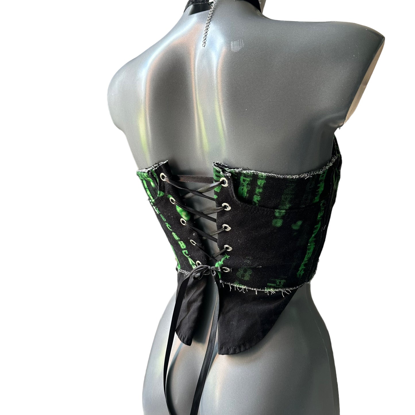 Marilyn Manson Patch Neon Green and Black Handmade Corset Top 6 8 10