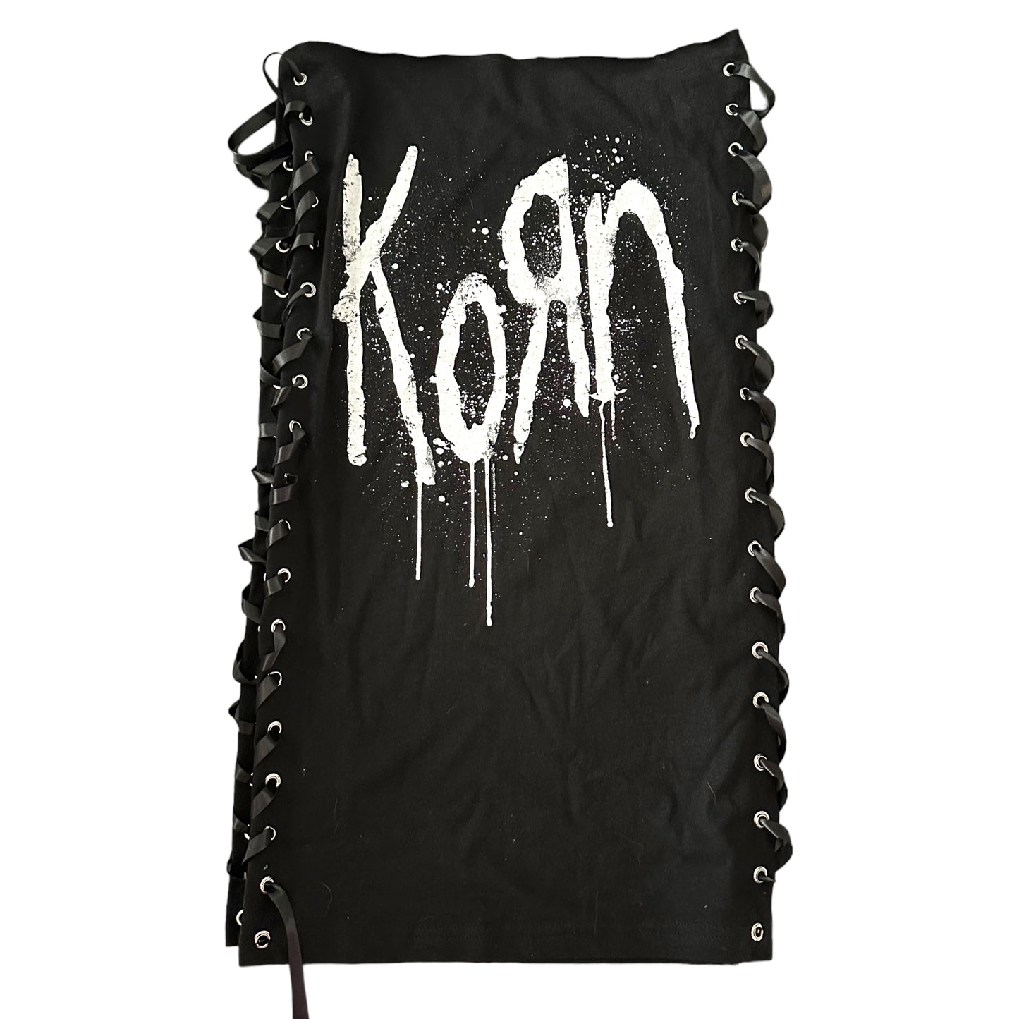 Reworked Korn Band T-shirt Corset Mini Dress